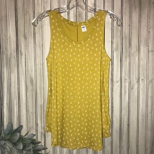 Old Navy Yellow Printed Sleeveless Top